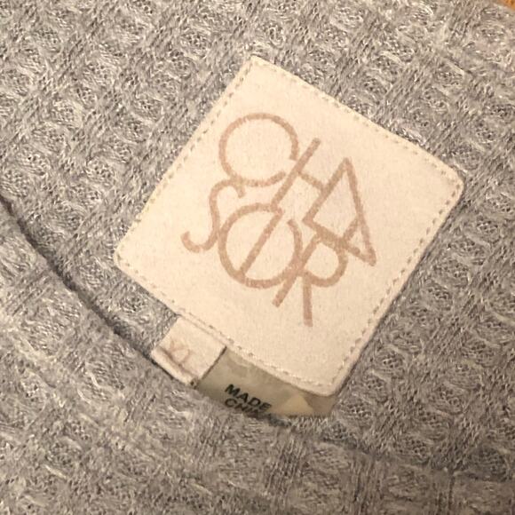 Revolve Chaser Gray Textured Waffle Knit Pullover Sweater Size XL - Picture 11 of 11